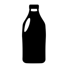 Silhouette of a large plastic bottle container with a handle opening