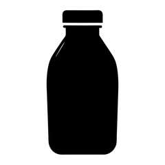 Simple Black Bottle Silhouette Vector Illustration for Packaging and Design Projects