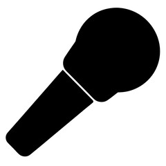 Black Microphone Icon on White Background Represents Voice Recording and Communication