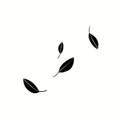 Falling Leaves Black and White Illustration Symbolic Depiction of Nature's Beauty and Change