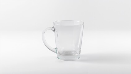 Empty glass on a white surface, ideal for minimalistic designs