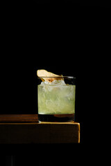 Cocktail in a dark atmosphere
