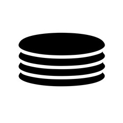 Stack of four flat circular shapes resembling pancakes or coins vector image