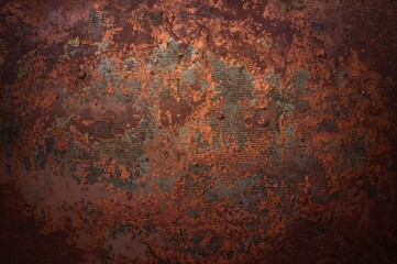 Corroded surface with metallic backdrop