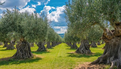 Ancient olive trees in a southern landscape, highlighting preservation