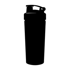 Black Protein Shaker Bottle Silhouette for Fitness and Healthy Lifestyles