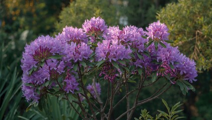 Flowering Rhododendron Bush, showcasing seasonal blooms, preservation