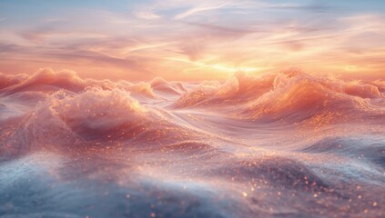 Abstract luminous wave design for background