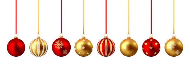 Gold and red christmas balls