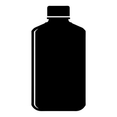 Black silhouette of a generic bottle with cap on white background