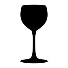 Elegant silhouette of a wine glass standing tall against a white background
