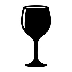 Elegant black silhouette of a wine glass, symbolizing luxury and celebration