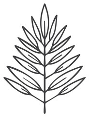Minimalist Leaf Illustration A simple botanical vector design with natural stem and elegant leaf pattern for organic decoration and print