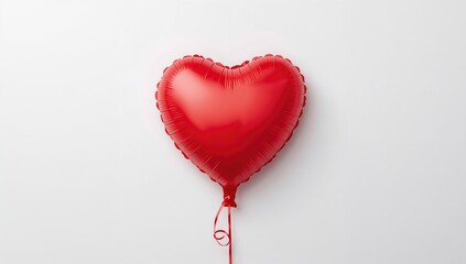 Fototapeta premium A paper heart balloon set against a white background, ideal for web banners and mockups