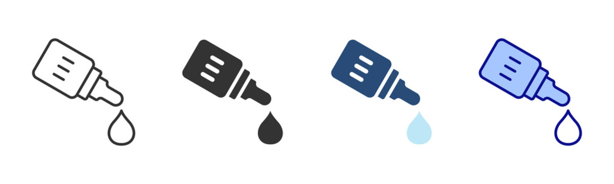 Eye Drop Icon Set. Designed In Multi Style
