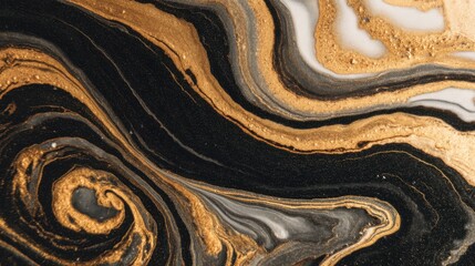 Fototapeta premium Abstract black and gold marble background with swirling patterns and textures, ideal for elegant design projects