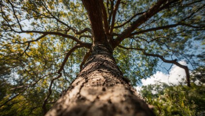 Fototapeta premium Tree in urban setting, highlighting urban density