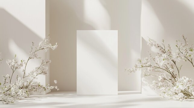 White Signboard with Floral Decor