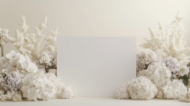 White Signboard with Floral Decor