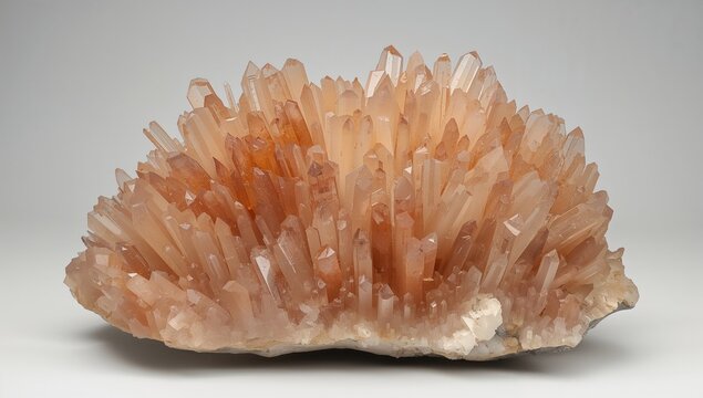 Large aragonite crystal from a prominent Austrian museum displayed on a white background, highlighting geological beauty