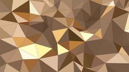 Abstract low poly background with brown and beige triangles and polygons