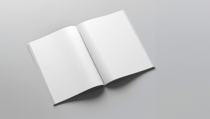 Opened magazine resting on a grey surface with soft shadows, suitable for editorial header background