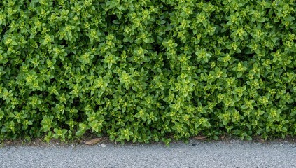 Dense greenery along the roadside