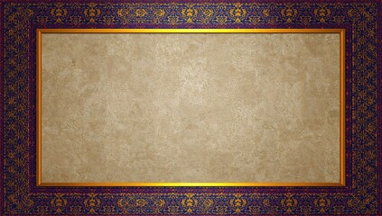 Eid Mubarak Golden Luxury Colorful Social Media Graphic Featuring Arabic-Inspired Border Design, Festive Celebration