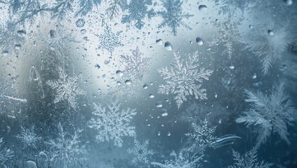 Frosted glass surface, natural beauty with seasonal change