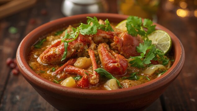 Traditional Crab Soup Known as Parihuela