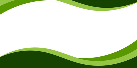 Abstract green wave background, Vector green line background curve element with white space for text and message design, overlapping layers.