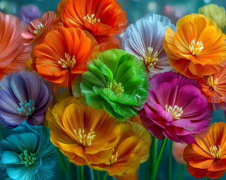 Close up of vibrant flowers