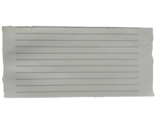 Torn edge document with lines of text and blank spaces isolated on transparent background