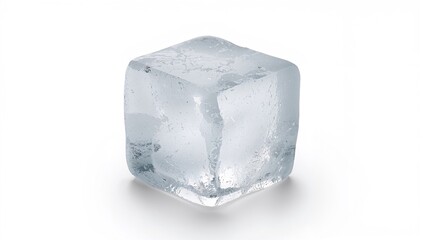 Obraz premium Single spherical ice cube photographed in a studio setting against a white backdrop