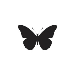 Silhouette of a Butterfly on a White Background A Simple and Elegant Graphic Element