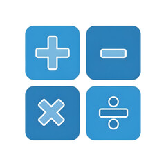 Obraz premium Mastering math operations with these vibrant addition, subtraction, multiplication, and division symbols in a modern design for educational use