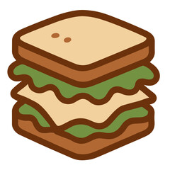 Vector illustration of sandwich, simple food design