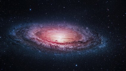 Naklejka premium Vibrant cosmic scene featuring nebulas and brilliant colors in outer space, evoking a sense of wonder