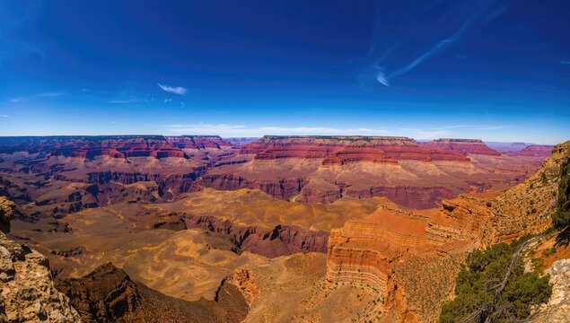 Panoramic view of vibrant sandstone formations