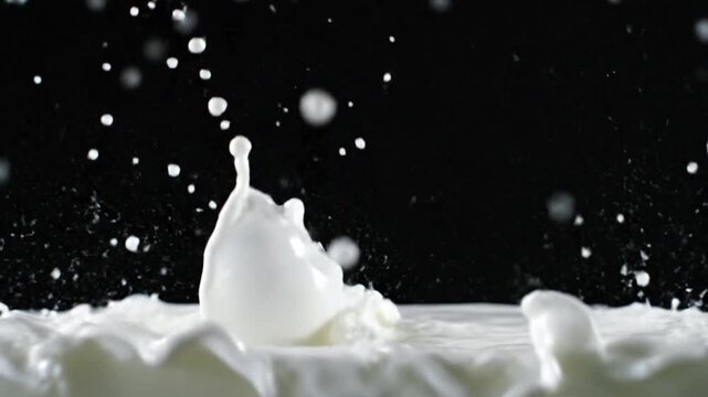 "Dynamic Milk Splash on Isolated Background: High-Speed Photography with Abstract and Playful Composition"