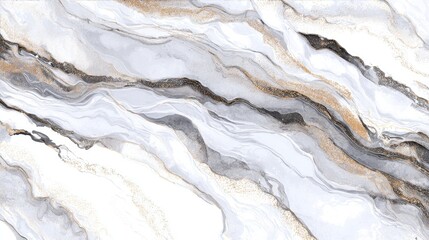 Fototapeta premium Beautiful marble surface showcasing smooth waves and subtle gold highlights perfect for stylish interiors.