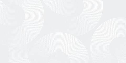 Modern white glowing geometric lines on gray background. Modern shiny blue circle lines pattern art abstract modern design