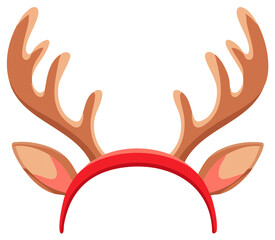 Festive Reindeer Antlers Headband Holiday Celebration Costume Element Cartoon Style
