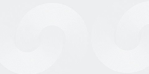 Dotted white glowing geometric lines on gray background. Modern shiny blue circle lines modern abstract