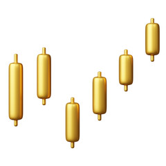 Golden candlestick chart pattern illustration.