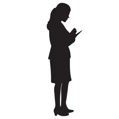 Girls write stay silhouette white background