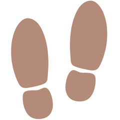 light brown silhouette shoes footstep icon