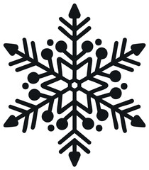 Fototapeta premium Black Snowflake Illustration Minimalist Design Geometric Winter Icon