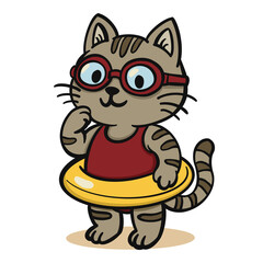 Swimming Cat