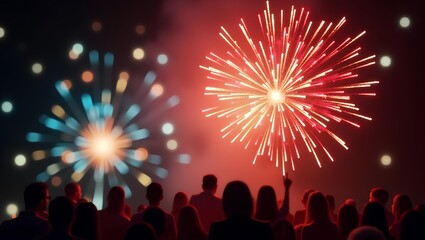 Colorful firework with bokeh background. New Year celebration, Abstract holiday background fireworks, celebrate, year, abstract, new, bokeh